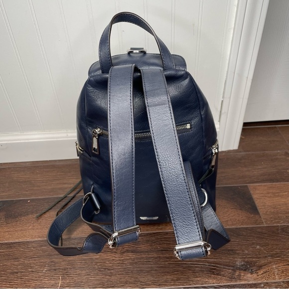 Rebecca Minkoff Julian Leather Backpack in Navy Medium - Picture 4 of 16